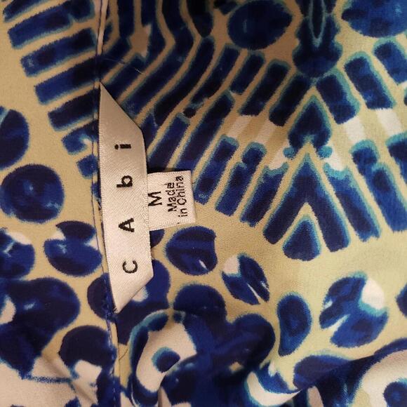 Cabi Women's Sz M  Blue Mosaic Geo Print Convertible Shirt Dress (1685) - Picture 8 of 8